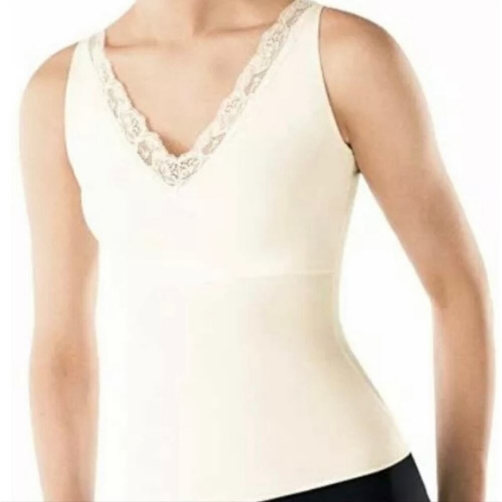 SPANX by Sara Blakely Hide & Sleek Lace V-Neck Camisole. L